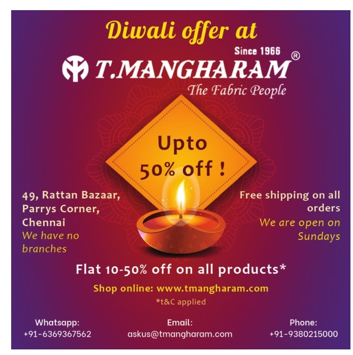 T.Mangharam Diwali Sale