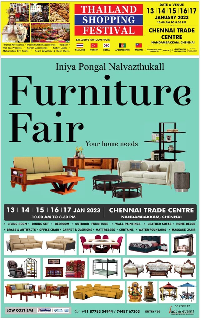 Furniture Fair Chennai Location & Timings July 2023 Check n' Shop