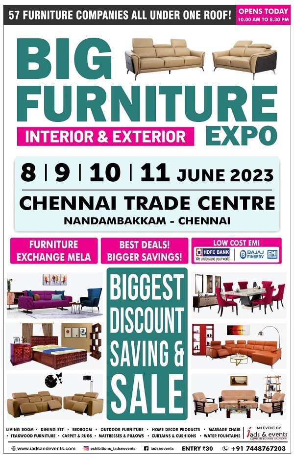 Chennai Home Furniture Expo July 2023 Check n' Shop India