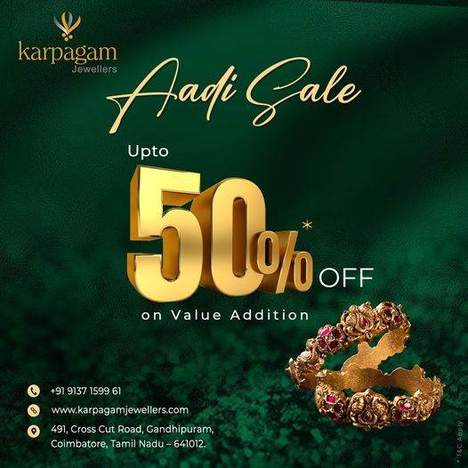 Karpagam Jewellers Aadi offer