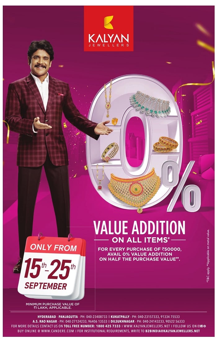 Kalyan Jewellers Value Addition offers
