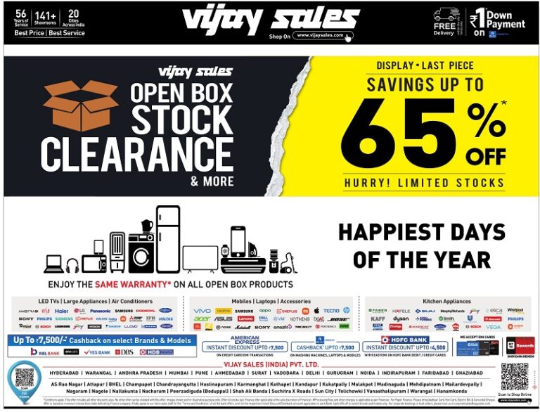 Vijay Sales Open Box Stock clearance sale